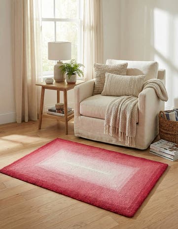Pink Ombre Wool Rug