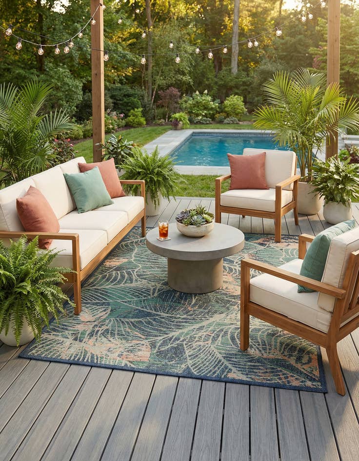 Detail image of 7' 10 x 10'  Washable Baja Indoor / Outdoor Rug