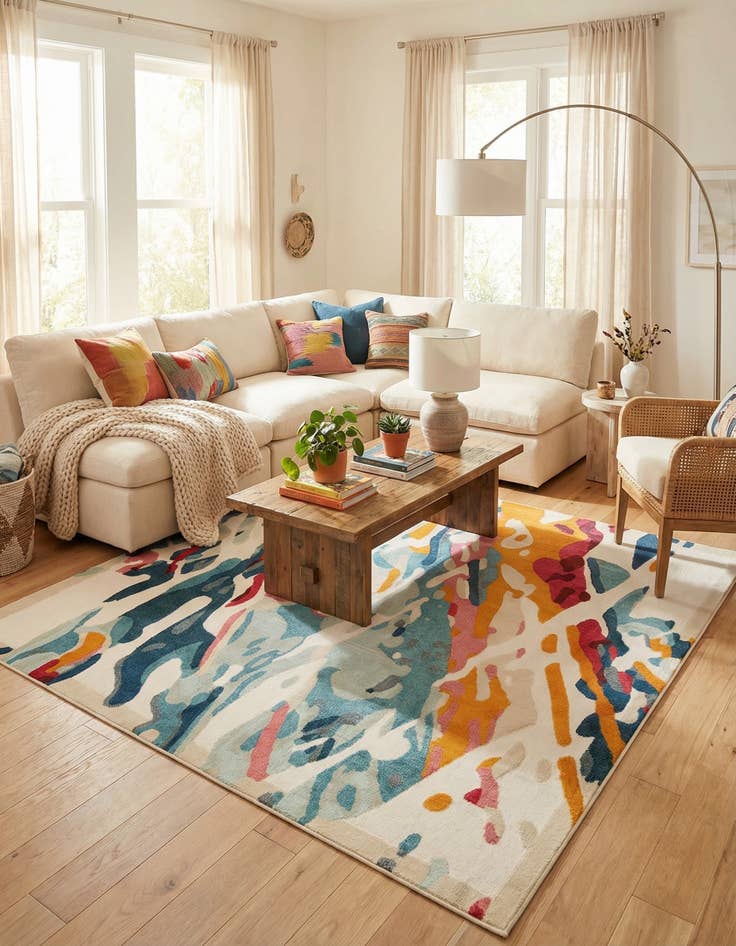 Detail image of 10' x 10'  Washable Casablanca Indoor / Outdoor Square Rug