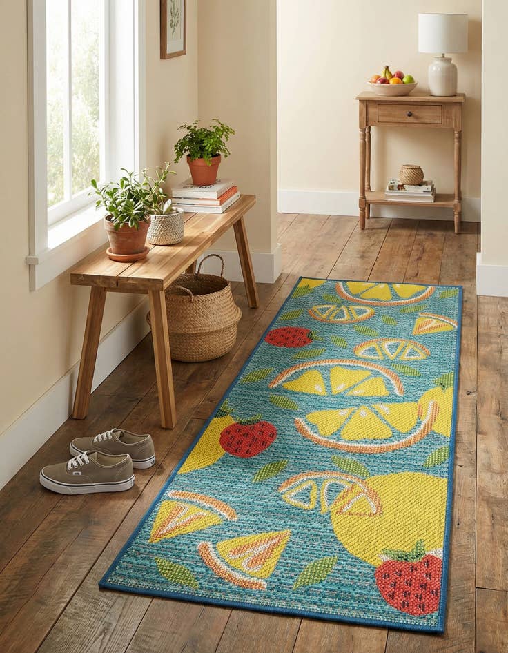 Detail image of 2' x 5' 1  Washable Baja Indoor / Outdoor Runner Rug