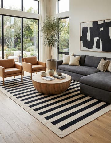 6' 7 x 9' 7 Hand Woven Kilim Modern Wool Rug