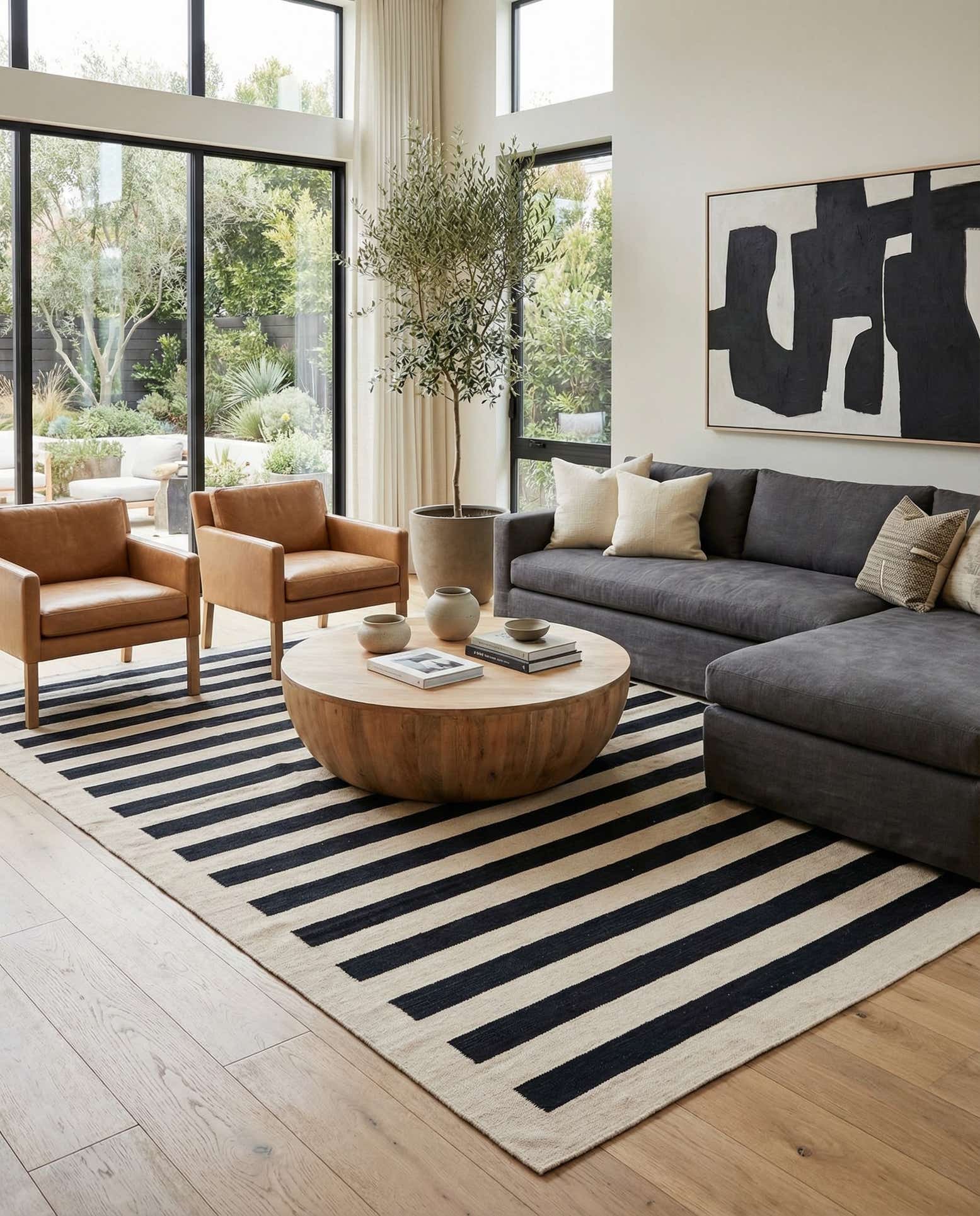 6' 7 x 9' 7 Hand Woven Kilim Modern Wool Rug