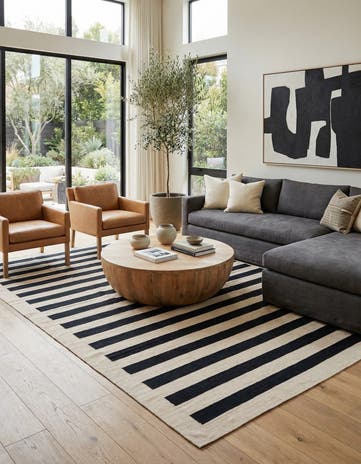 6' 7 x 9' 7 Hand Woven Kilim Modern Wool Rug