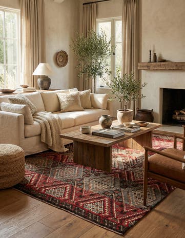 7' 8 x 9' 8 Hand Knotted Moroccan Wool Rug