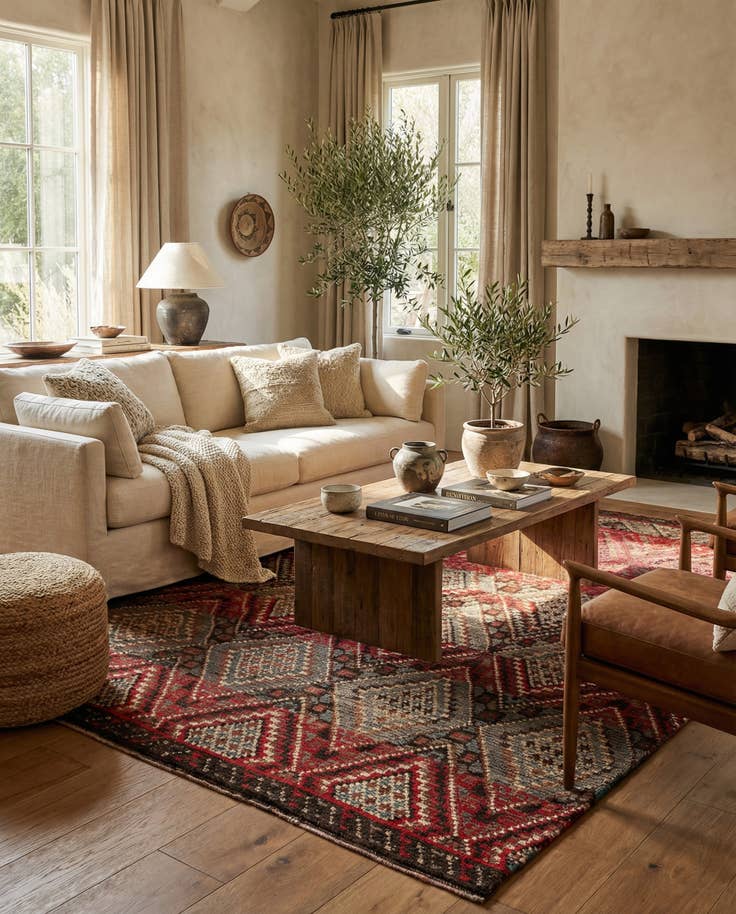 Detail image of 7' 8 x 9' 8 Hand Knotted Moroccan Wool Rug