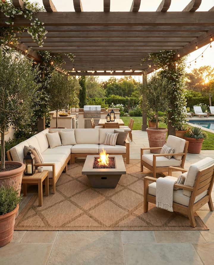 9' x 12' 2 Easy-Clean Lattice Indoor / Outdoor Rug
