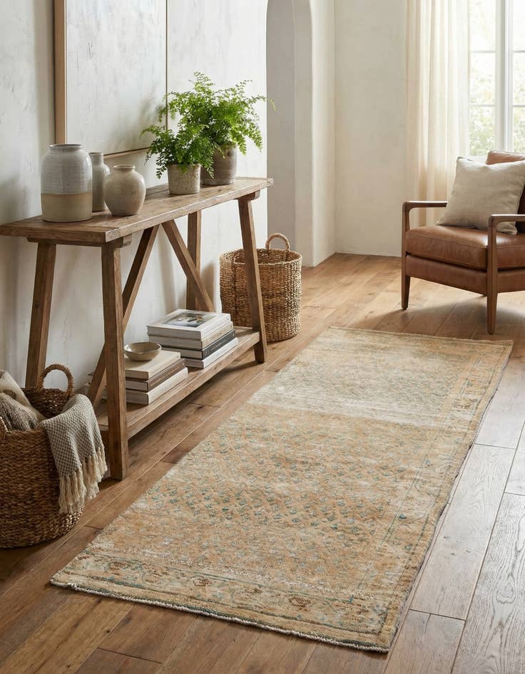 Detail image of 2' 10 x 7' 7  Hand Knotted Ultra Vintage Persian Wool Runner Rug