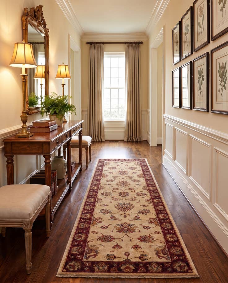 Detail image of 85cm x 260cm Hand Knotted Pershawar Ziegler Runner Rug