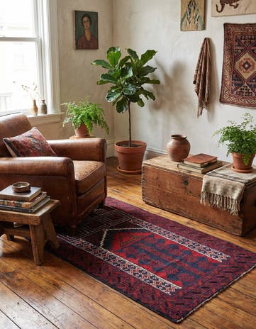 2' 10 x 4' 9 Hand Knotted Balouch Persian Wool Rug