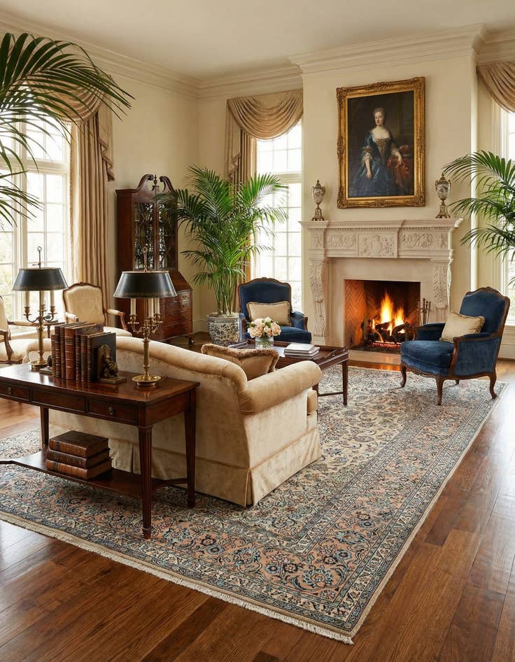 Detail image of 6' 5 x 9' 9 Kashan Wool Rug