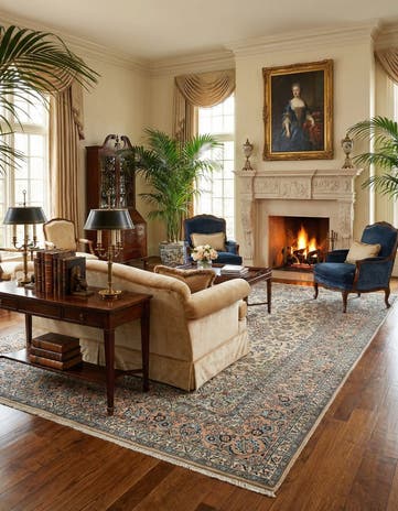 6' 5 x 9' 9 Kashan Wool Rug