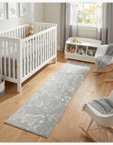 Gray Whimsy Kids Runner Rug