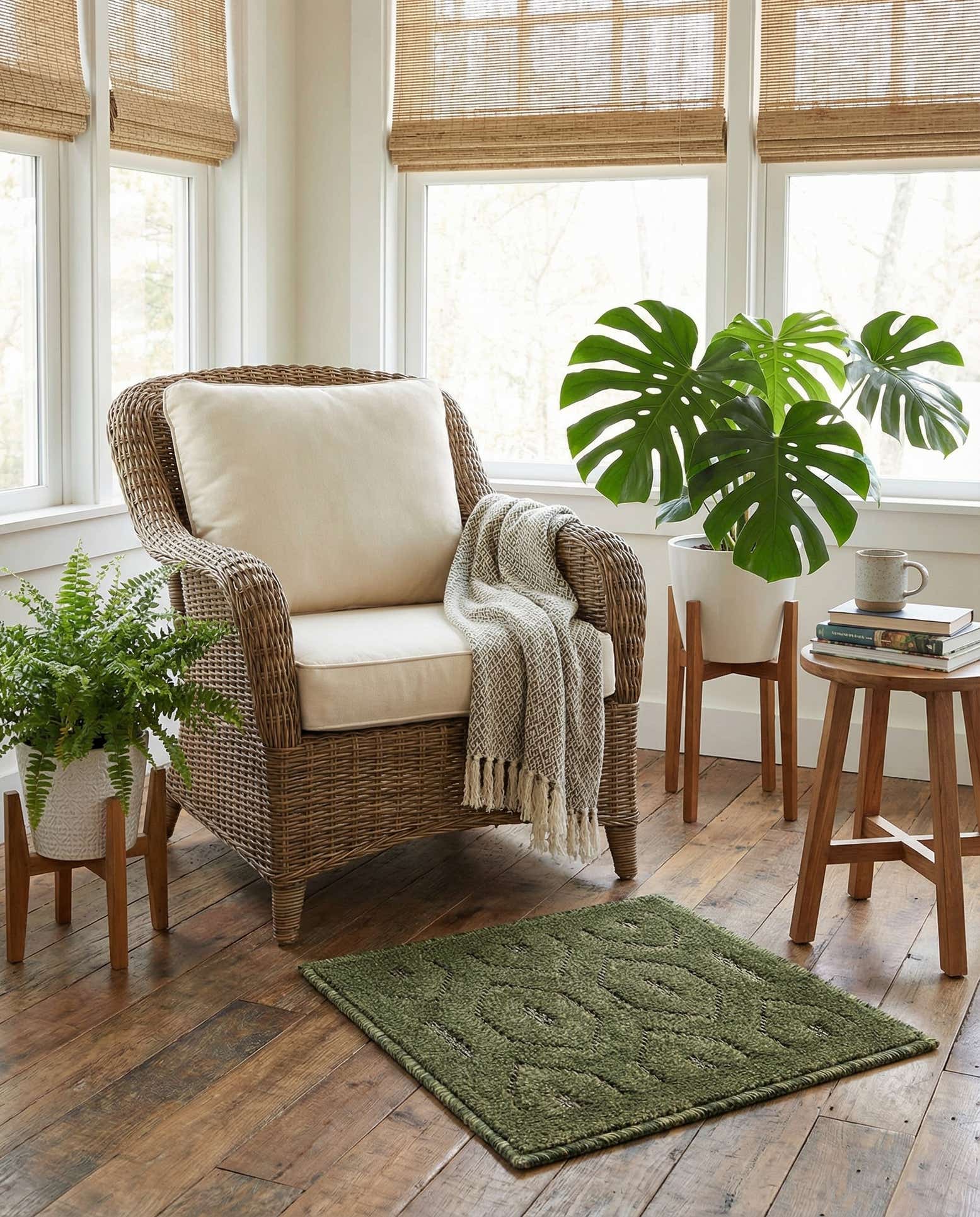 1' 4 x 1' 4 Easy-Clean Trellis Textured Indoor / Outdoor Sample Rug