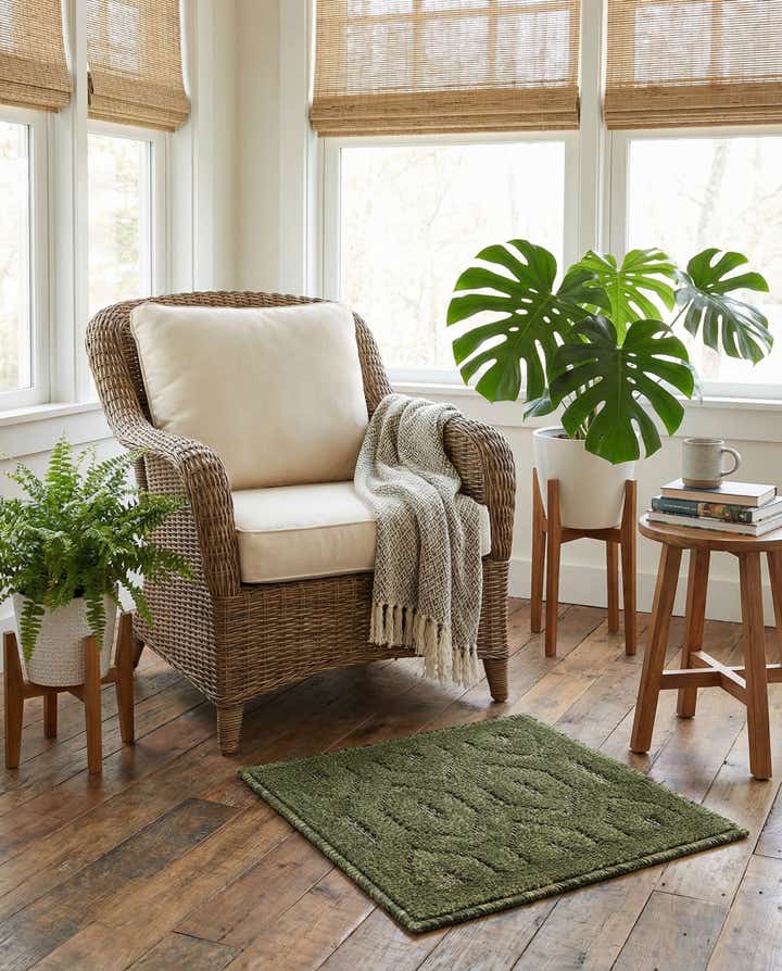 1' 4 x 1' 4 Easy-Clean Trellis Textured Indoor / Outdoor Sample Rug
