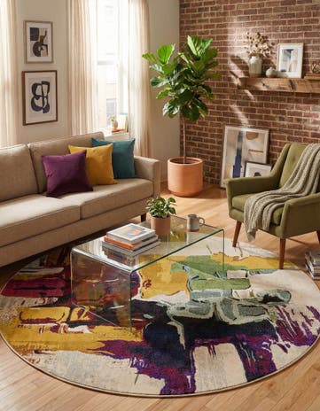 8' x 8' Washable Hyacinth Round Rug