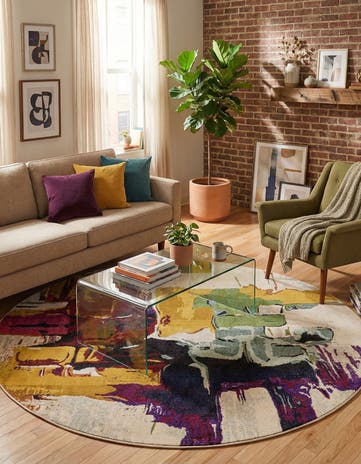 8' x 8' Washable Hyacinth Round Rug