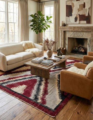 8' x 10' 5 Hand Knotted Darya Wool Rug