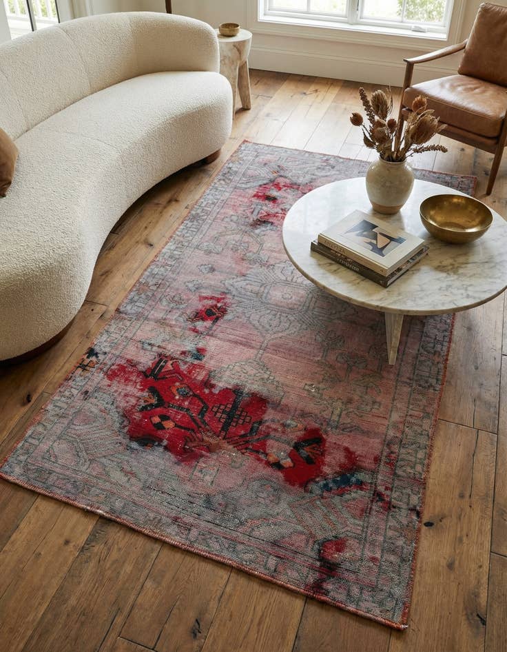 Detail image of 3' 10 x 6' 5  Hand Knotted Ultra Vintage Persian Wool Rug