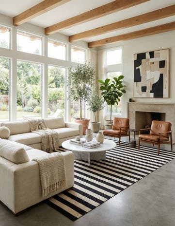 6' 8 x 9' 9 Hand Woven Kilim Modern Wool Rug