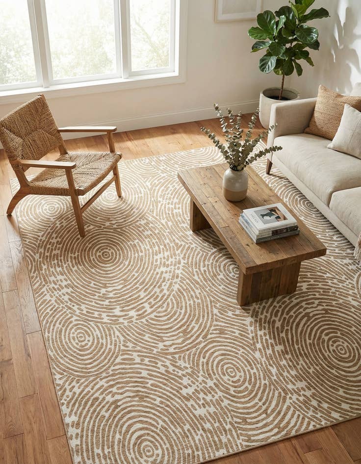 Detail image of  13' x 13'  Washable Modern Indoor / Outdoor Square Rug