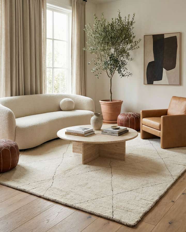 6' 10 x 8' 8 Hand Knotted Moroccan Wool Rug