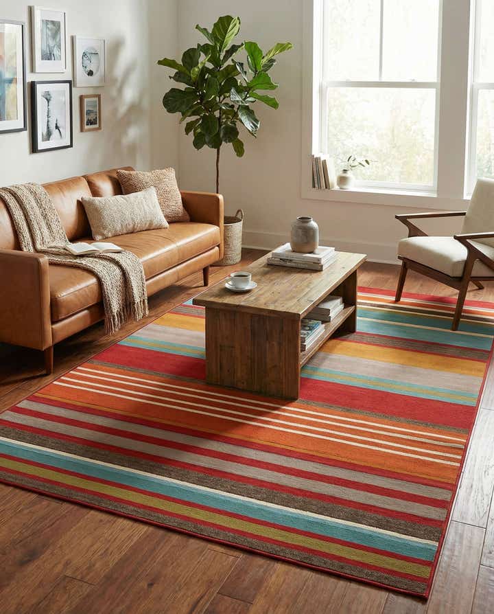 6' x 9' Easy-Clean Modern Indoor / Outdoor Rug