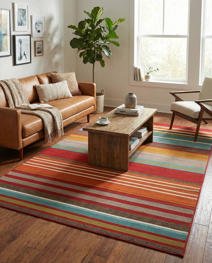 Detail image of 6' x 9' Easy-Clean Modern Indoor / Outdoor Rug