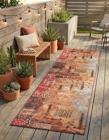 2' 7 x 10' Easy-Clean Modern Indoor / Outdoor Runner Rug