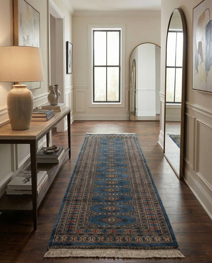 Detail image of 2' 8 x 8' 10 Hand Knotted Bokhara Oriental Wool Runner Rug