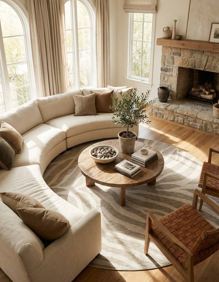 Detail image of 10' x 10'  Washable Safari Indoor / Outdoor Round Rug