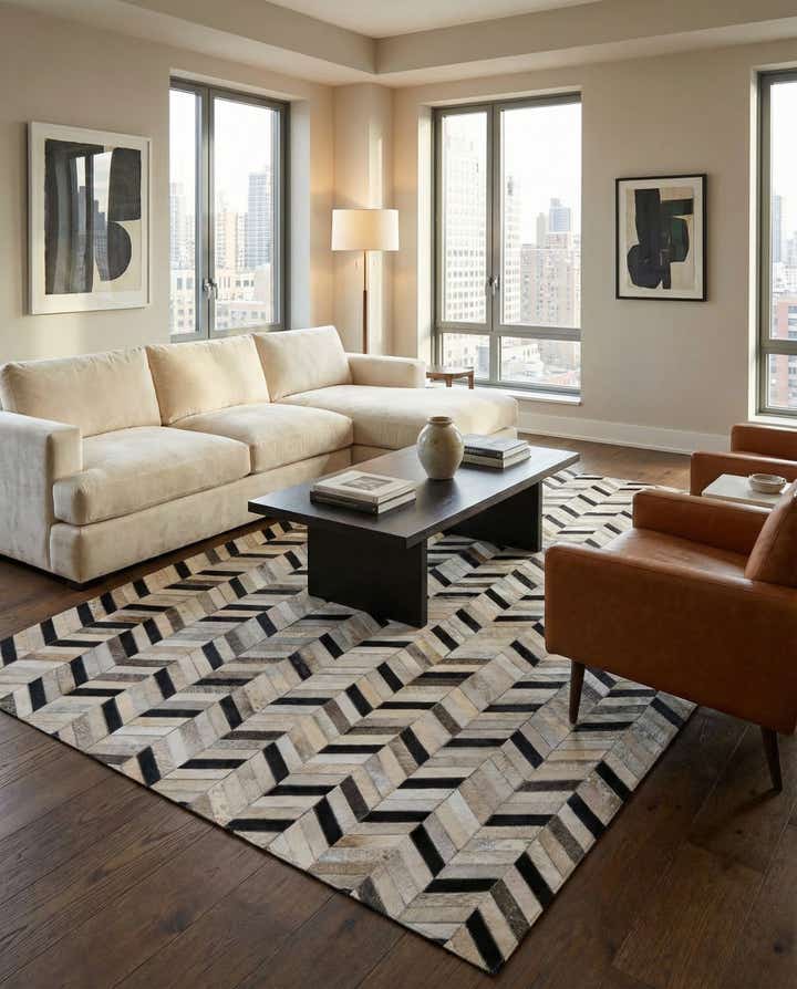 5' 3 x 8' 1 Cowhide Rug