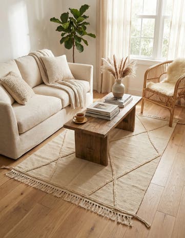 3' 5 x 5' Hand Woven Moroccan Wool Rug