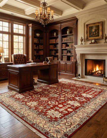 8' 3 x 10' 6 Hand Knotted Indo Tabriz Wool Rug