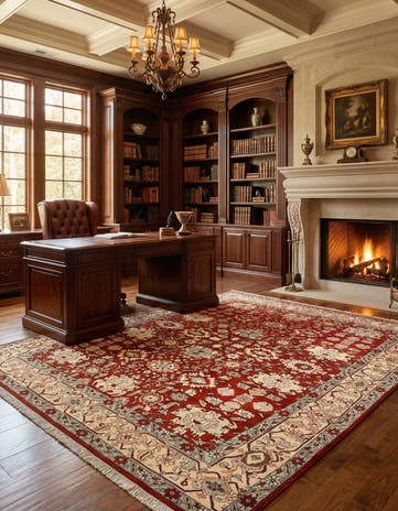 8' 3 x 10' 6 Hand Knotted Indo Tabriz Wool Rug