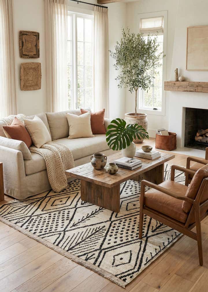 5' 11 x 7' 11 Hand Knotted Moroccan Wool Rug