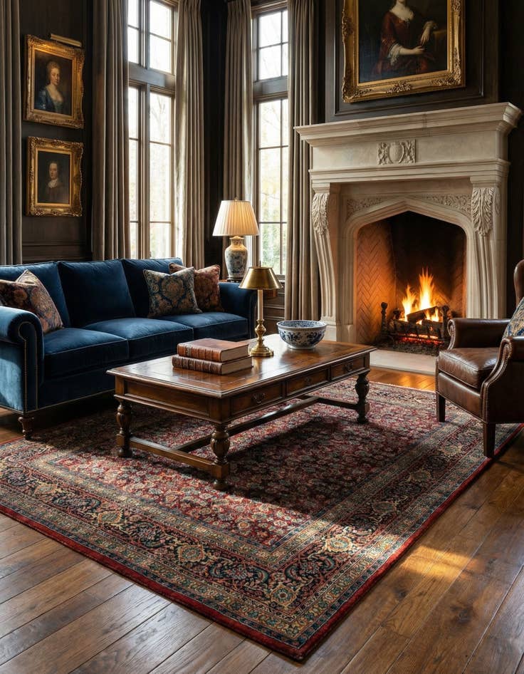 Detail image of 6' 9 x 8' 10 Farahan Wool Rug