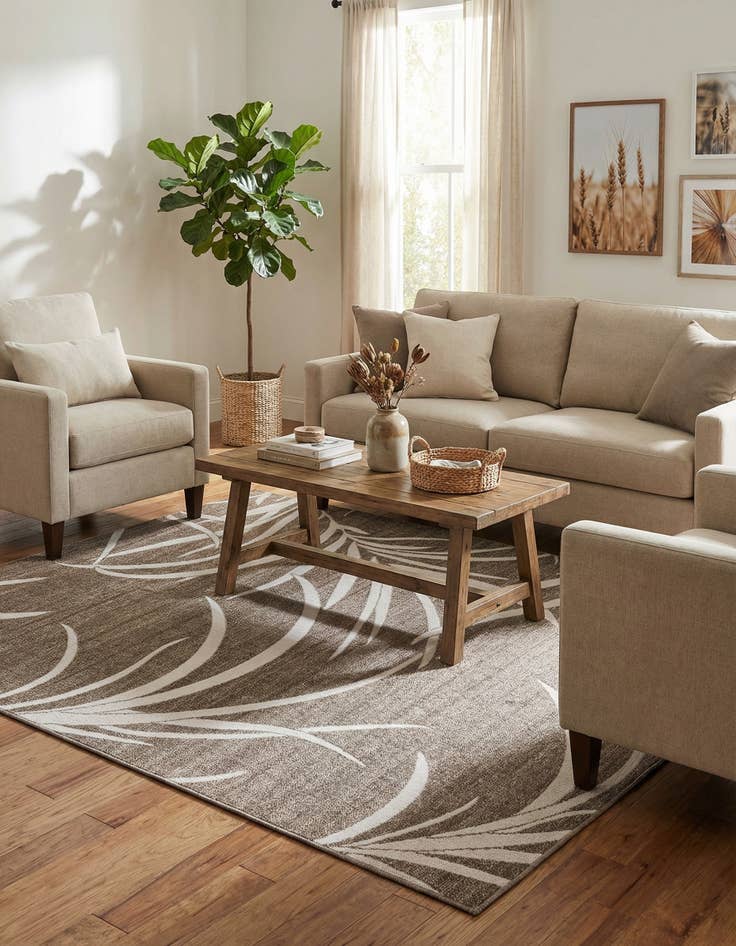 Detail image of 8' x 10'  Washable Botanical Indoor / Outdoor Rug