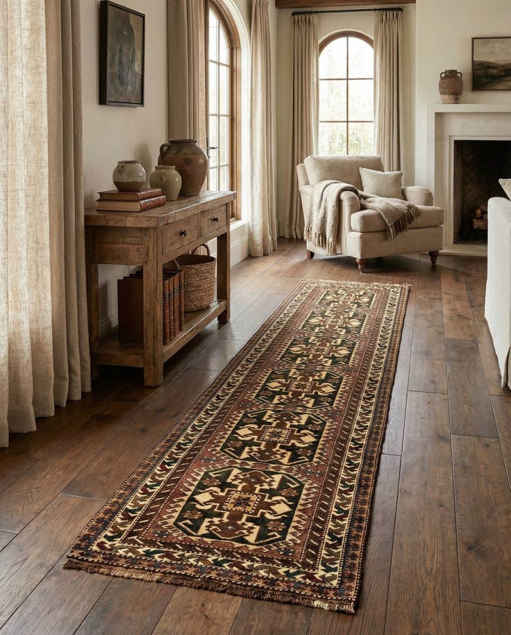 Detail image of 3' x 11' 8 Hand Knotted Kazak Wool Runner Rug