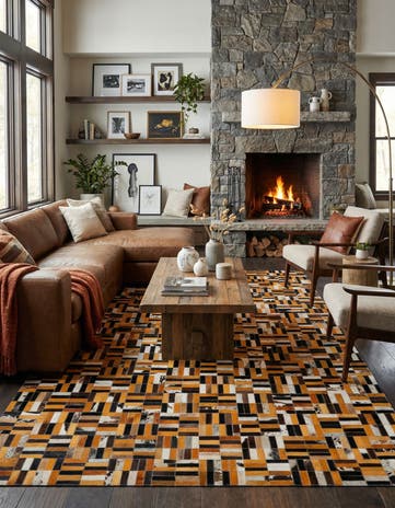 5' x 7' 11 Cowhide - Patchwork Rug