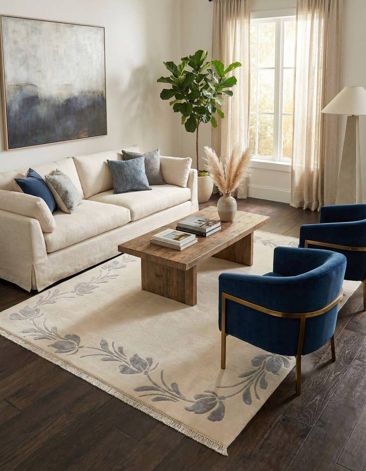 Detail image of 6' 7 x 9' 9  Hand Knotted Darya Wool Rug