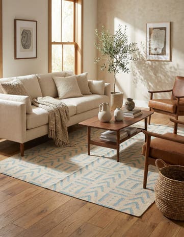 5' 3 x 6' 5 Hand Woven Kilim Modern Wool Rug