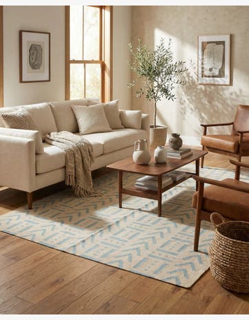 5' 3 x 6' 5 Hand Woven Kilim Modern Wool Rug