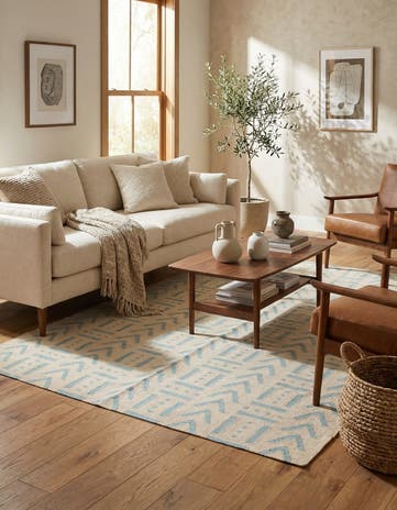 5' 3 x 6' 5 Hand Woven Kilim Modern Wool Rug
