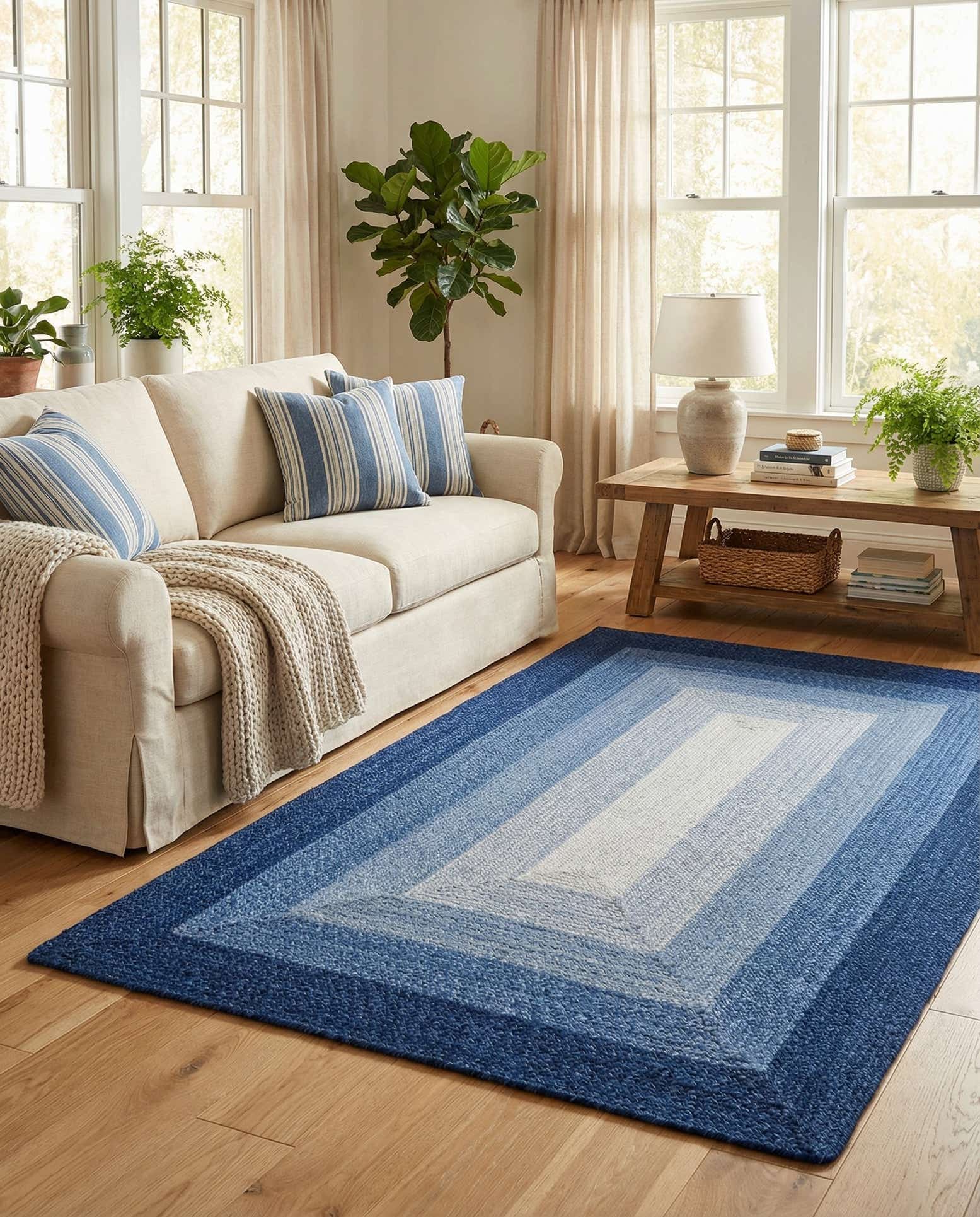 5' 1 x 8' Handmade Hand Braided Wool Rug