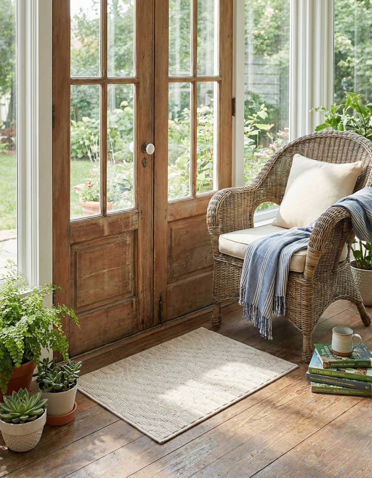 Detail image of 1' 8 x 1' 8  Washable Sabrina Soto Hudson Indoor / Outdoor Sample Rug