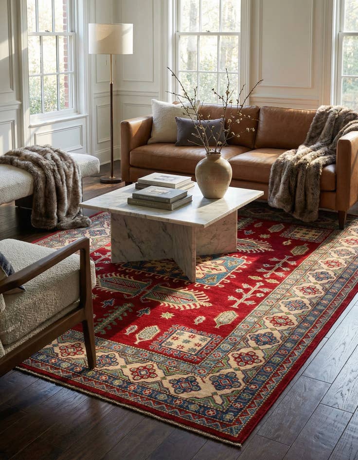 Detail image of 6' 6 x 9' 8  Hand Knotted Kazak Rug