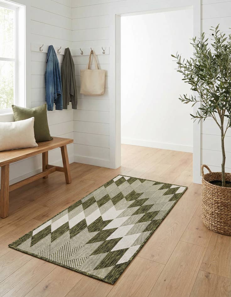 Detail image of 2' x 4' Easy-Clean Modern Indoor / Outdoor Runner Rug