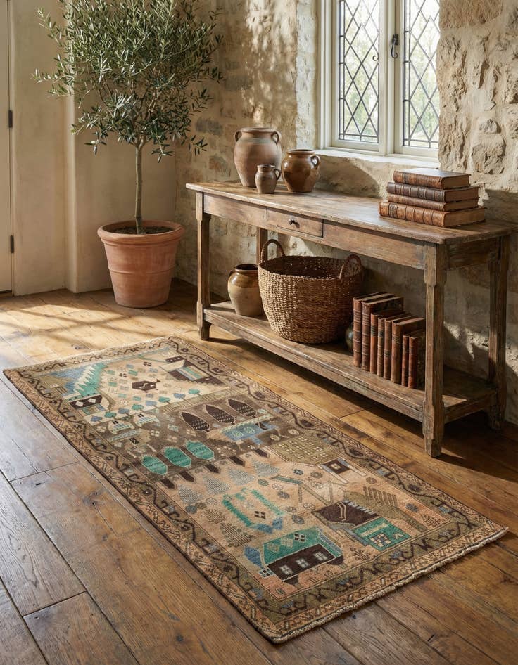 Detail image of 3' 5 x 6' 1  Hand Knotted Ultra Vintage Persian Wool Rug