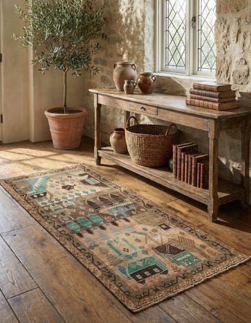 3' 5 x 6' 1 Hand Knotted Ultra Vintage Persian Wool Rug