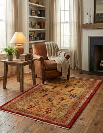 3' 3 x 5' 4 Hand Knotted Ziegler Wool Rug